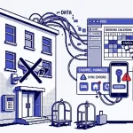 Entrée de location avec caméras de surveillance Airbnb visibles et signalétique