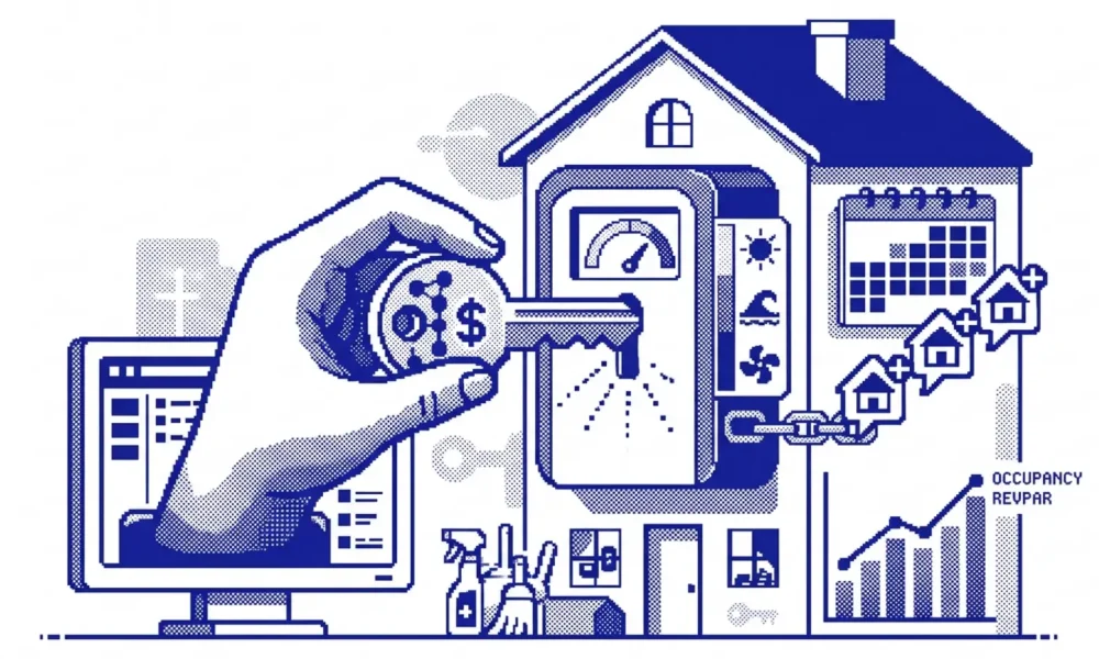 produits écologiques location courte durée — illustration professionnelle LCD