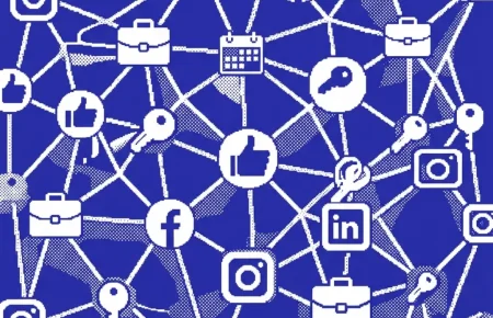 réseaux sociaux conciergeries location courte durée — illustration professionnelle LCD